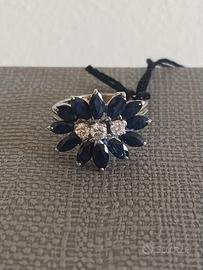 Anello fantasia con brillanti e zaffiri naturali