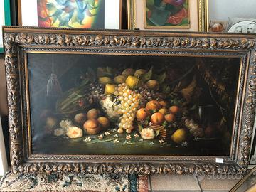 Antico dipinto con cornice in legno collezione