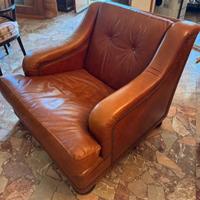 NR.2 POLTRONE VINTAGE VERA PELLE E DIVANO REGALATO