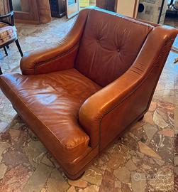 NR.2 POLTRONE VINTAGE VERA PELLE E DIVANO REGALATO