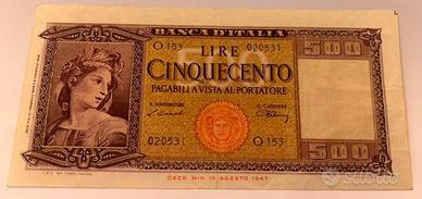 500 lire 'Italia ornata di spighe'
