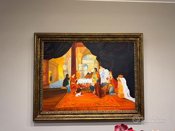 Olio su tela Il banchetto di cleopatra