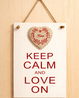 Targa decorativa “Keep Calm and Love On”