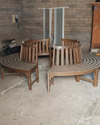 Panche circolari in legno per giardino - sgombero