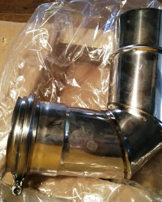 Tubo scarico inox a L per stufa