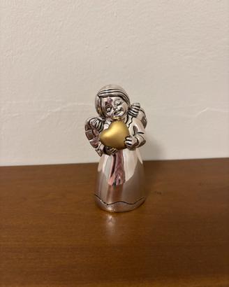 Statuetta Angioleyto D’Argento con Cuore Dorato