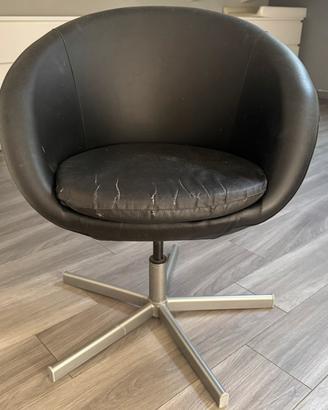 IKEA MILA – Poltrona girevole vintage nera