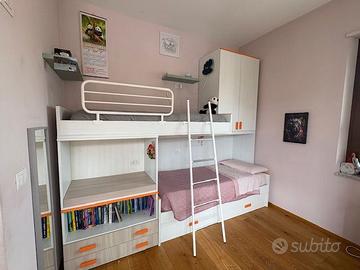 Letto castello con terzo letto Giessegì + armadio