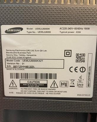 55pollici Smart Tv SAMSUMG completo