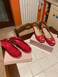 Scarpe estive aperte da donna rosse Abbigliamento e Accessori In