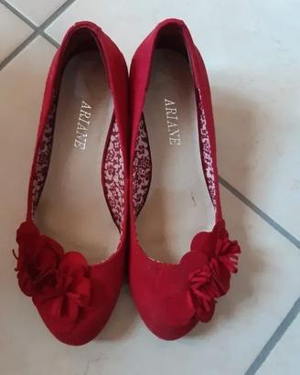 Scarpe decolleté con zeppa ARIANE misura 36 rosso