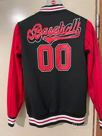 Giacca varsity modello baseball-rosso/nero-come nu