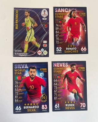 Lotto 4 Carte Match Attax Portogallo