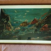 Quadro fondale marino pittura a olio