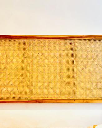 Testiera letto rattan  e rovere