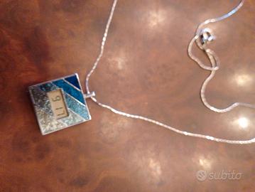 collana argento con orologio