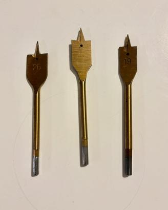 Set tre punte piatte per legno