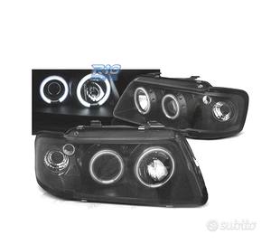 FARI PER AUDI A3 8L 96-00 ANGEL EYES CCFL FONDO NE
