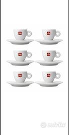 Illy 6 Tazzine Caffè Bar + Piattini Porcellana IPA