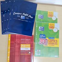 Blocchi e fogli preforati oxford e Clairefontaine 