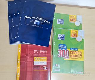 Blocchi e fogli preforati oxford e Clairefontaine 