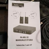 Audiodesign Pro PMU 22 RAdiomicrofono 2 canali UHF