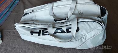 Borsone tennis HEAD PRO XL, 12 Racchette, bianco. 