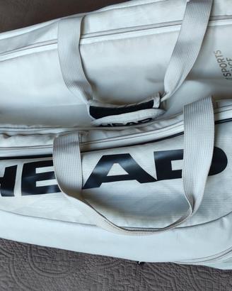 Borsone tennis HEAD PRO XL, 12 Racchette, bianco. 