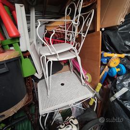 tavolo in ferro battuto con 2 sedie per giardino