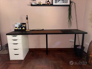 Scrivania grande nera + IKEA ALEX