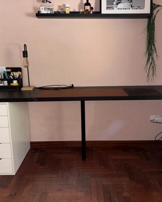 Scrivania grande nera + IKEA ALEX