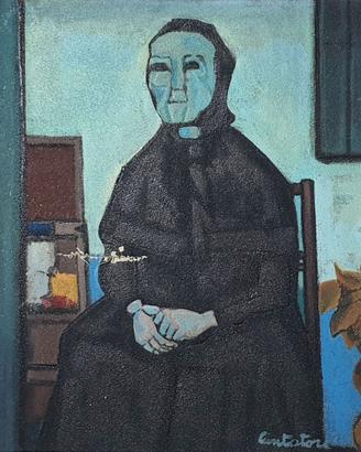 Dipinto a olio di Cantatore Domenico