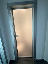 Porte battenti vetro satinato + alluminio