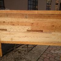 Testata letto matrimoniale con legno vecchio