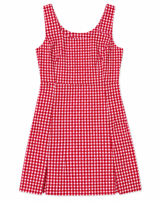 Vestito a quadretti rosso e bianco