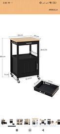 carrello cucina con ruote e cassetti