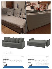 Divano letto contenitore 3 Posti Ikea