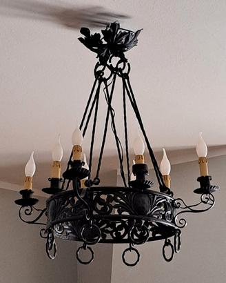 lampadario in ferro battuto 