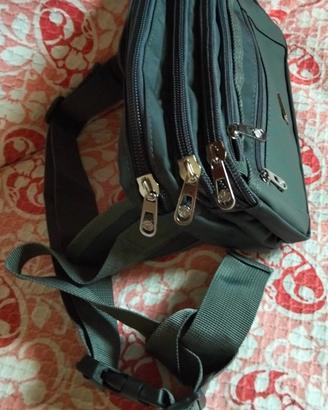 Borsello/tracolla uomo nuovo multi tasche grigio
