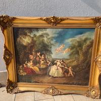 Quadro olio su tela con cornice dorata