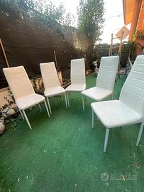 Set sedie bianche