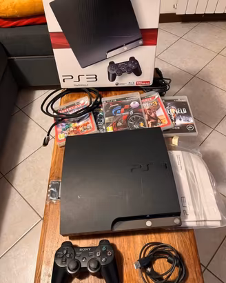 Sony PlayStation 3 PS3 slim console CIB + 5 giochi