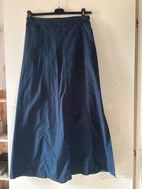 Gonna lunga blu navy in cotone
