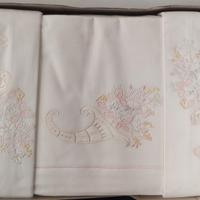 Lenzuola felpate 2P matrimoniali BIANCO + applicaz