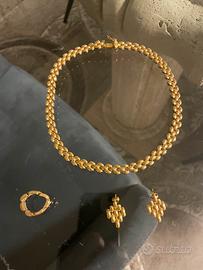 Parure oro 18k collier - orecchini ed anello