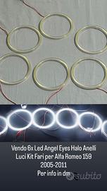 6x Led Angel Eyes Halo Anelli Luci Kit Fari