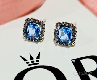 orecchini Pandora con pietra blu in argento 925°