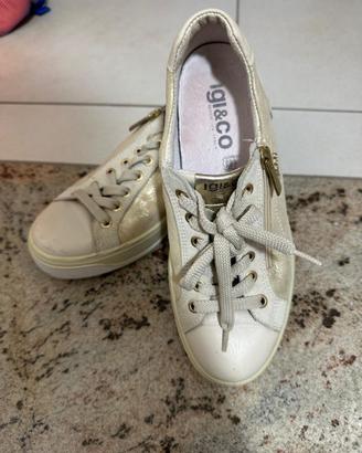 Igi&Co scarpe da donna – n. 37 – pelle – panna/oro