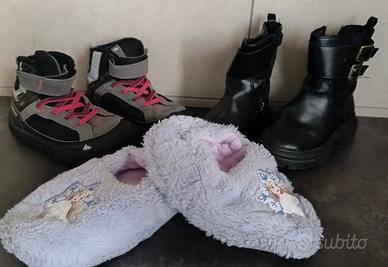 set 3 pezzi scarponcino,pantofola,stivaletto bambi