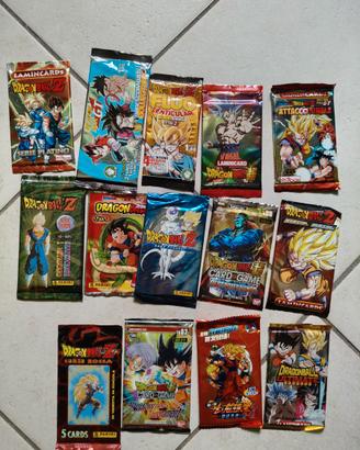 Lotto bustine lamincards Dragon ball sigillate